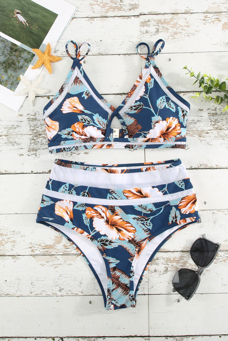 Floral High Waisted Two-piece Bikini