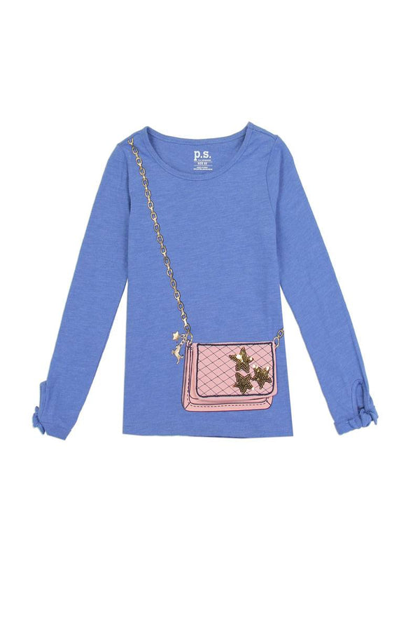 Girls aéropostale 4-6x long sleeve fashion top with 3d flap purse pocket