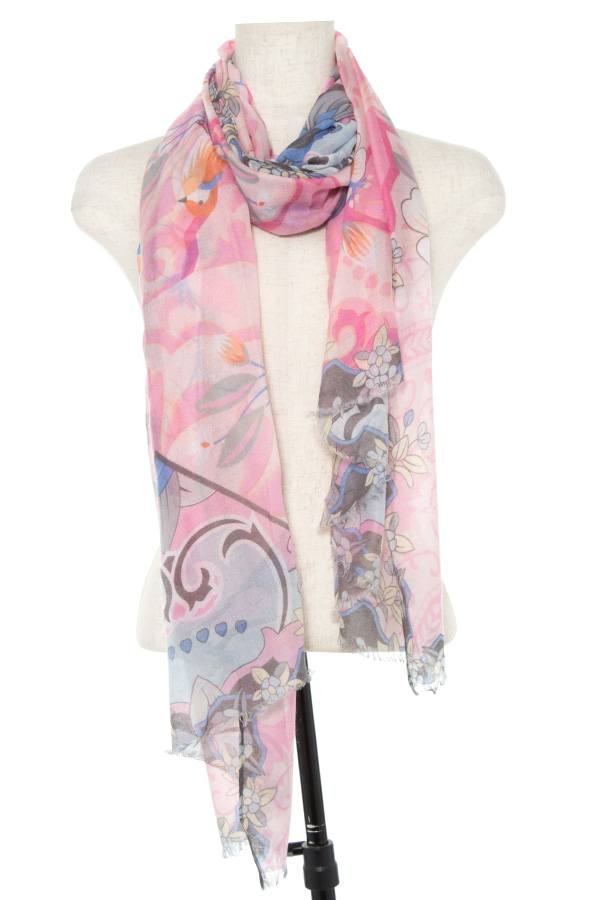 Floral pattern oblong scarf