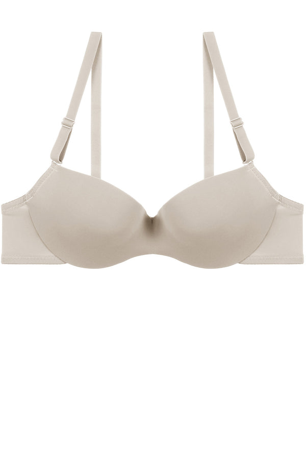 Ladies push up with underwire demi t-shirt bra