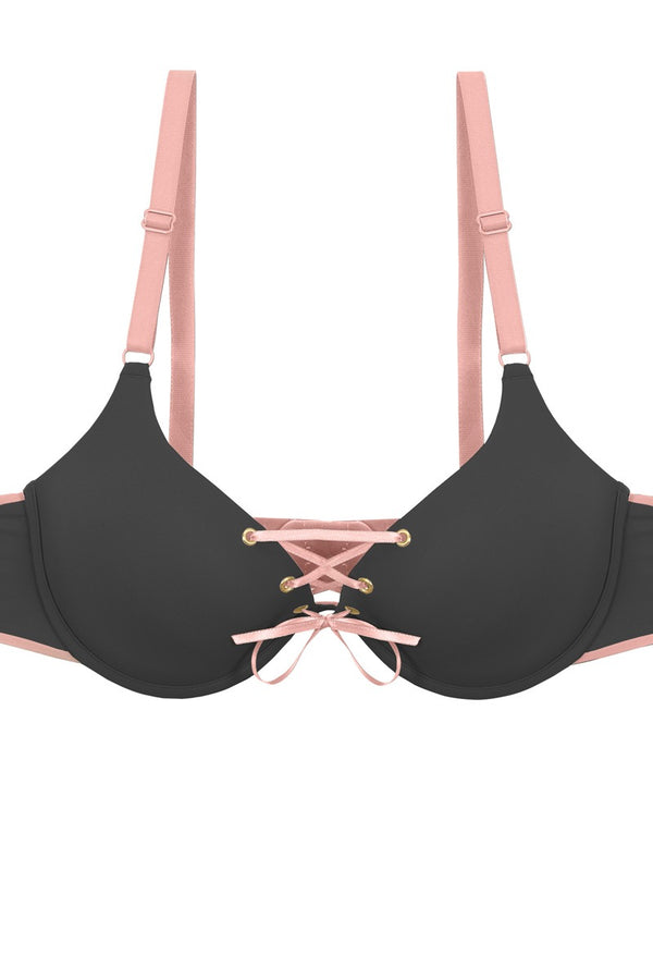 Ladies two tone tie up bra