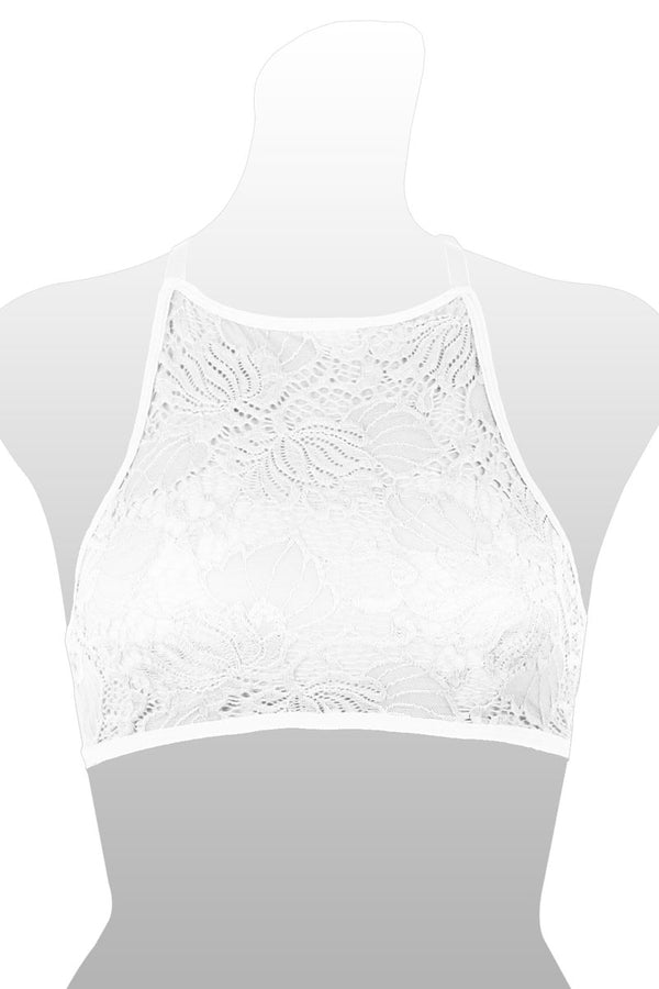 Ladies fashion cageback high-neck style bralette