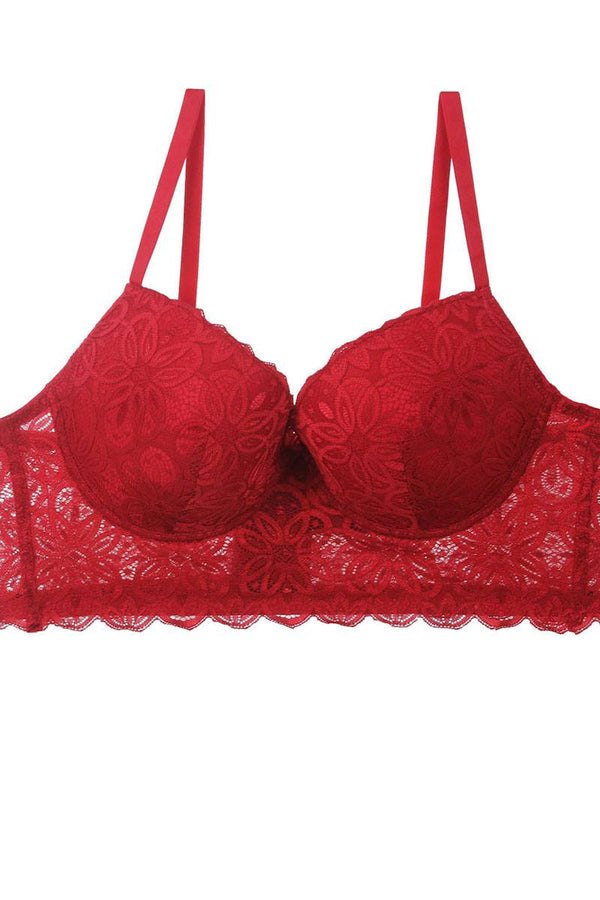 Long line lace bra w/underwire