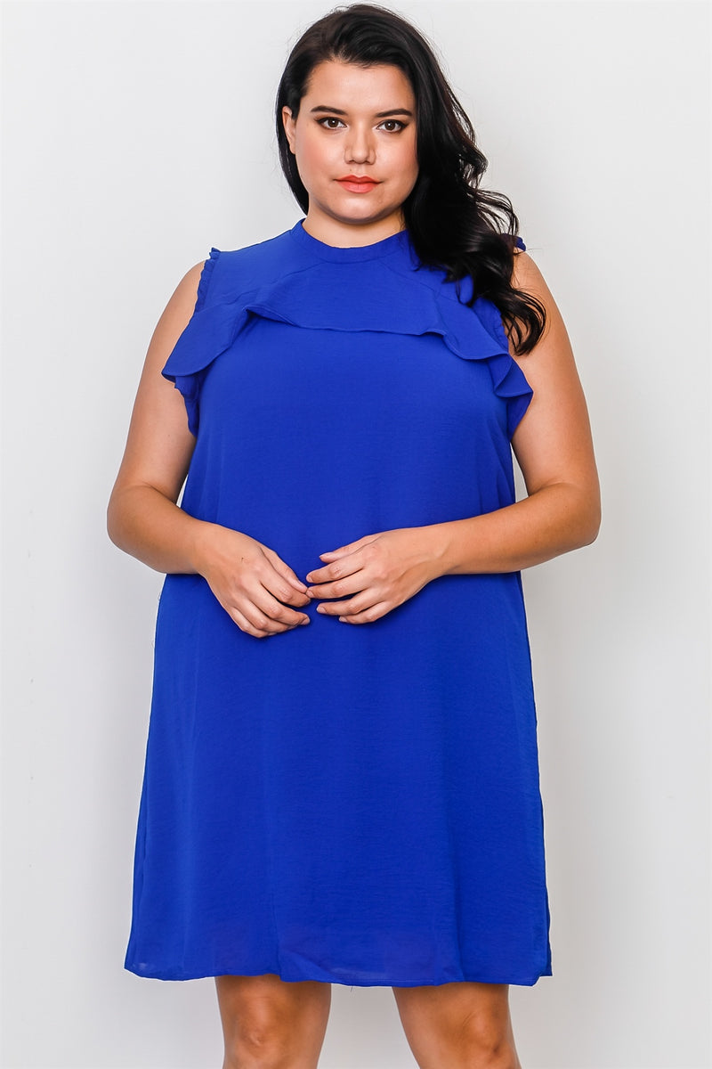 Plus Size Ruffle Tie Back Dress