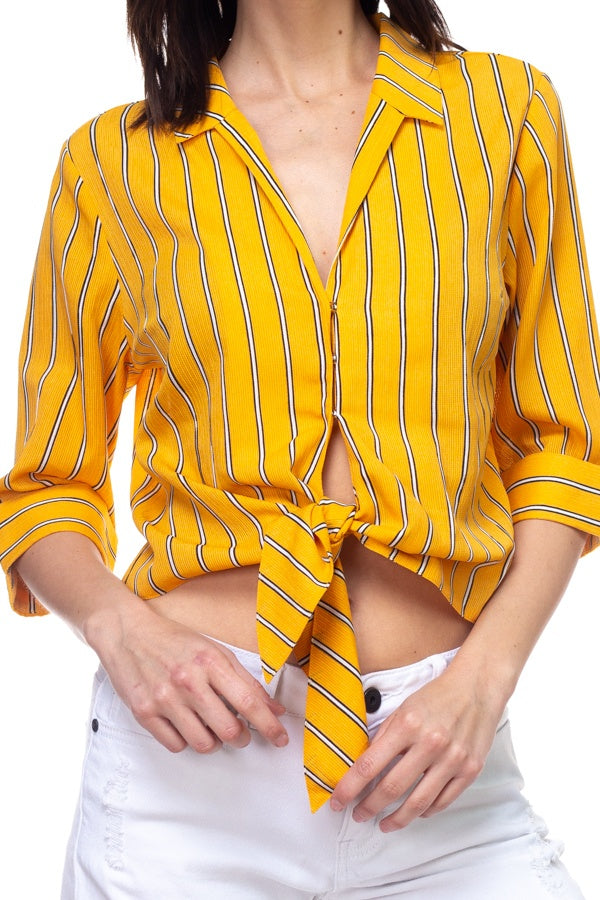 Stripe Knot Top Shirt