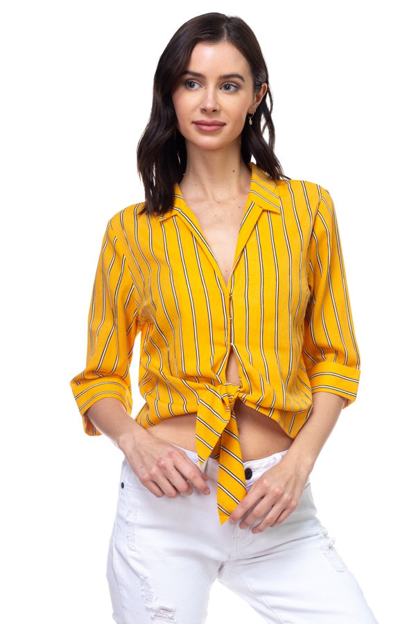 Stripe Knot Top Shirt