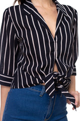 Stripe Knot Top Shirt