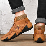 Leather Men Boots Winter with Fur Super Warm Snow Boots