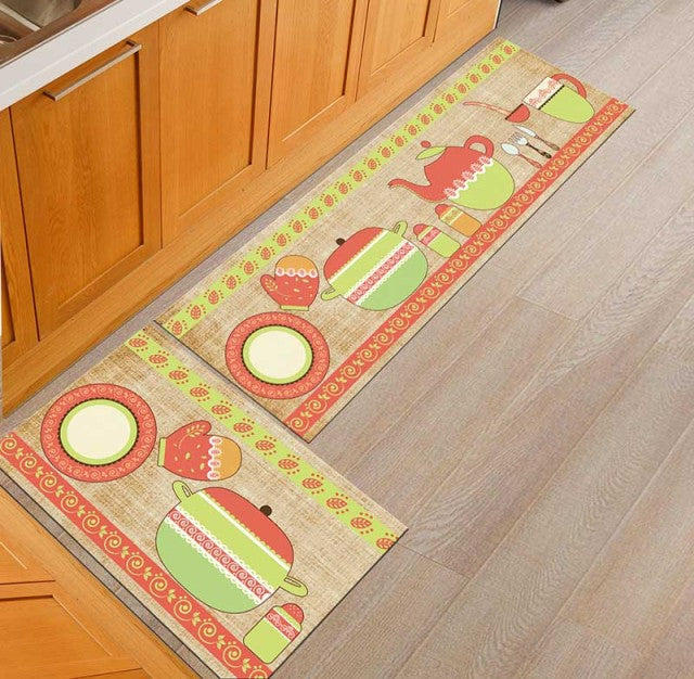 Hallway Geometric Bath & Kitchen Mat