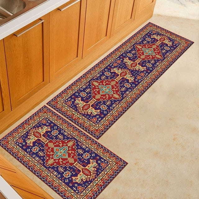 Hallway Geometric Bath & Kitchen Mat