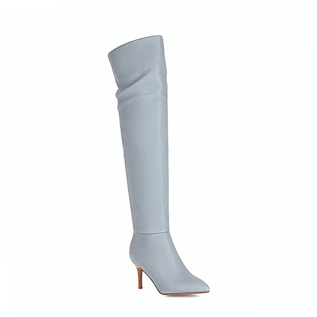 Heels Pointed Toe Knee Boots