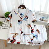 summer women's large floral print pajamas