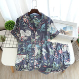 summer women's large floral print pajamas