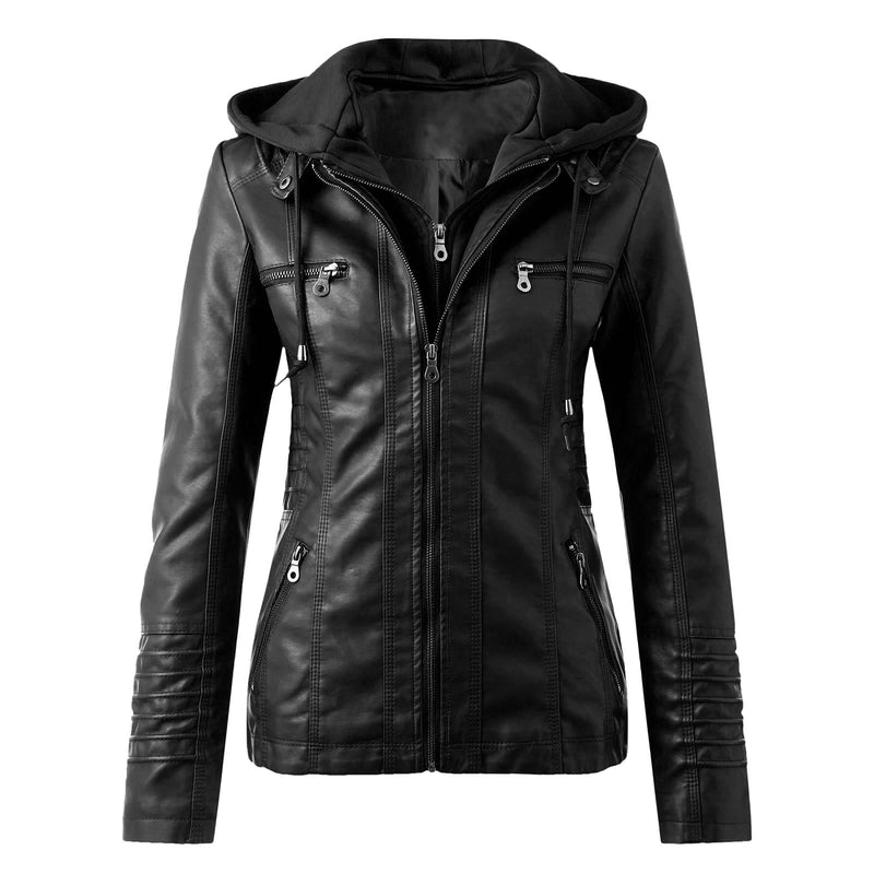 2021 New Autumn Winter Slim Faux Soft Leather Coats