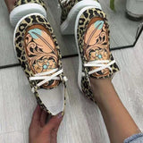 Stripe Ethnic Style Sneakers for Women Breathable Female Ladies Shoes 2021 Spring Autumn Elegant Women Lace Up Flats Shoes New