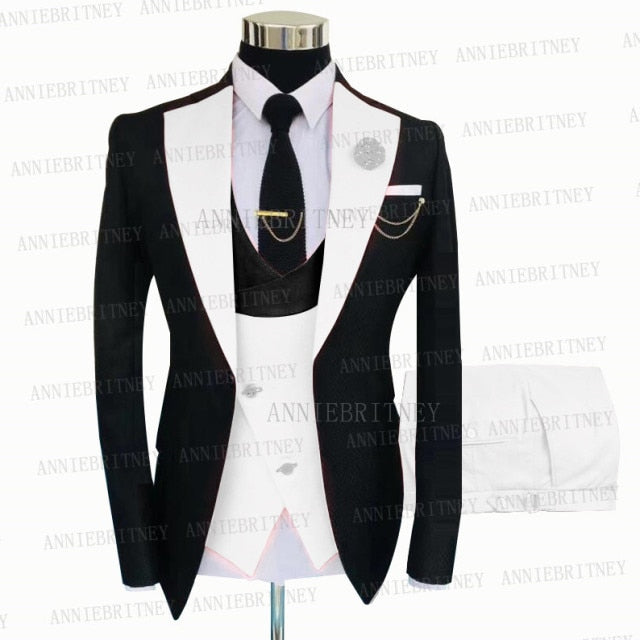 Vest Pants Slim Fit 3 Piece Custom Suit