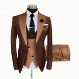 Vest Pants Slim Fit 3 Piece Custom Suit