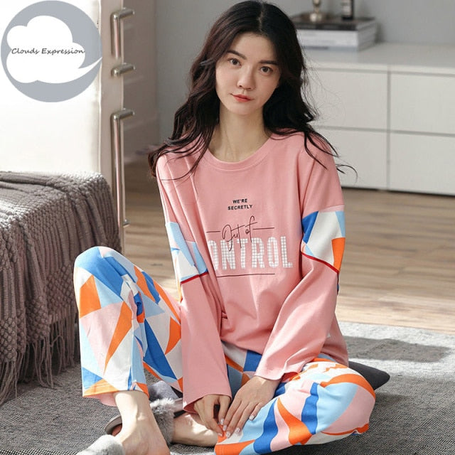 Spring Autumn Women's Pajama Set