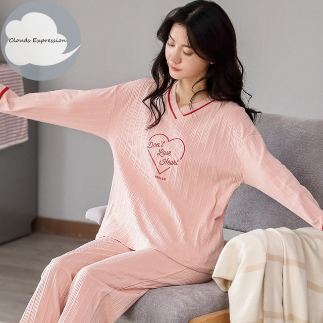 Spring Autumn Women's Pajama Set