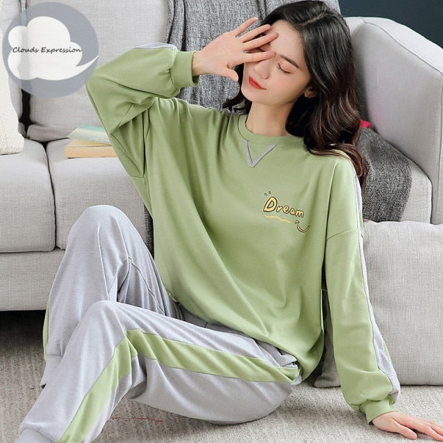 Spring Autumn Women's Pajama Set