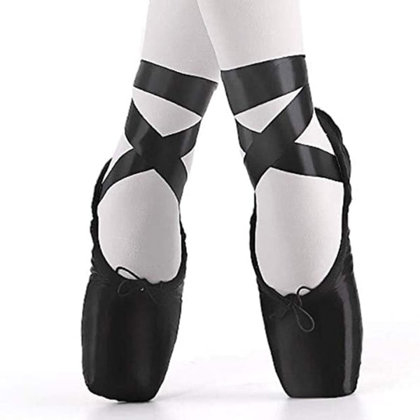 Girls Ballet Pointe Shoes Professional Soft Satin