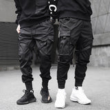 Men Ribbons Streetwear Cargo Pants