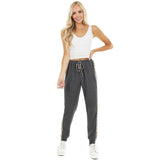 Cotton Pockets High Waist Gray Loose Leopard Workout Pant