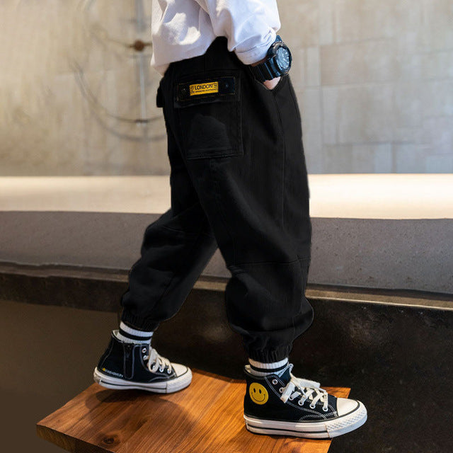 Joggers Boy Cargo Pants Kids Spring