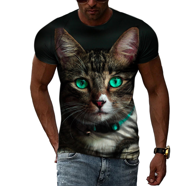 Fashion Personality Cool Style Cat Graphic T-shirts